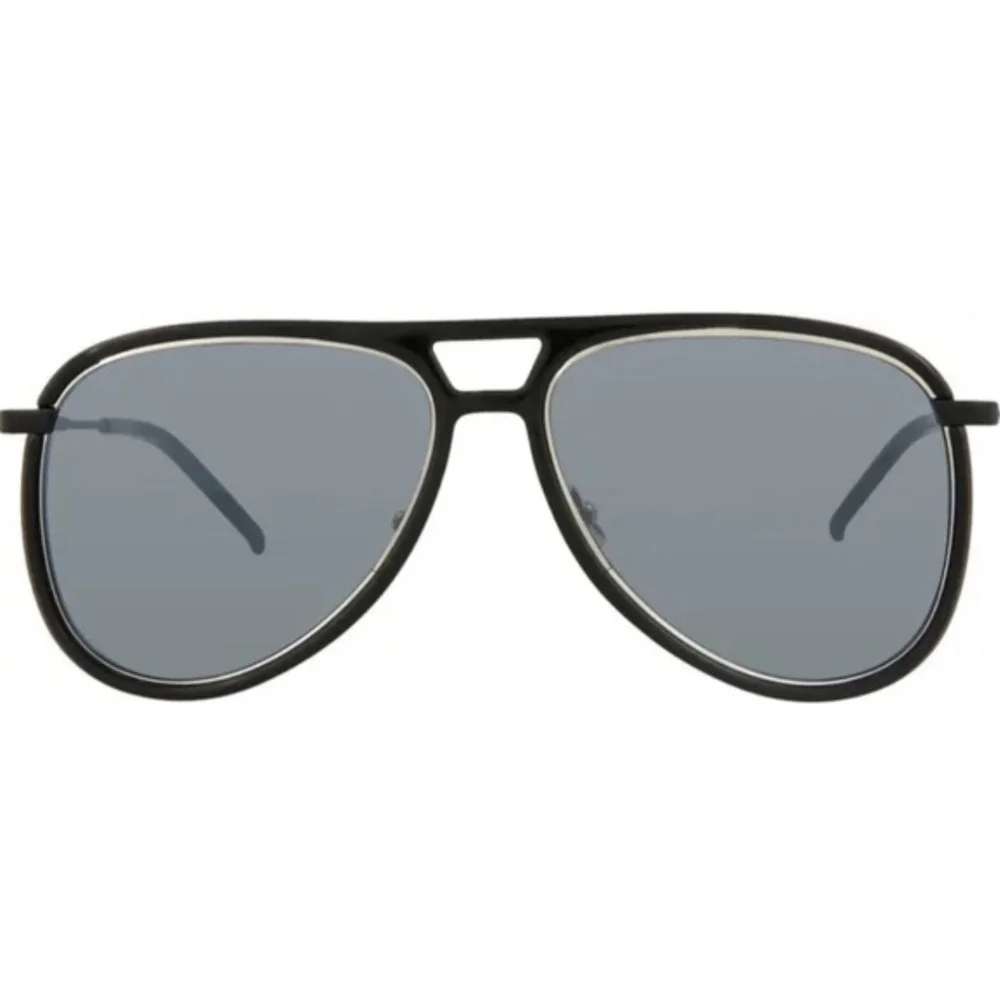 NEW SAINT LAURENT CLASSIC 11 RIM 002 BLACK, SILVER SUNGLASSES